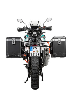 Zestaw: kufry boczne czarne "And-Black" Zega Pro + stelaże czarne Touratech KTM Super Adventure 1290 S/R (21-24) [poj.: 38+45l]