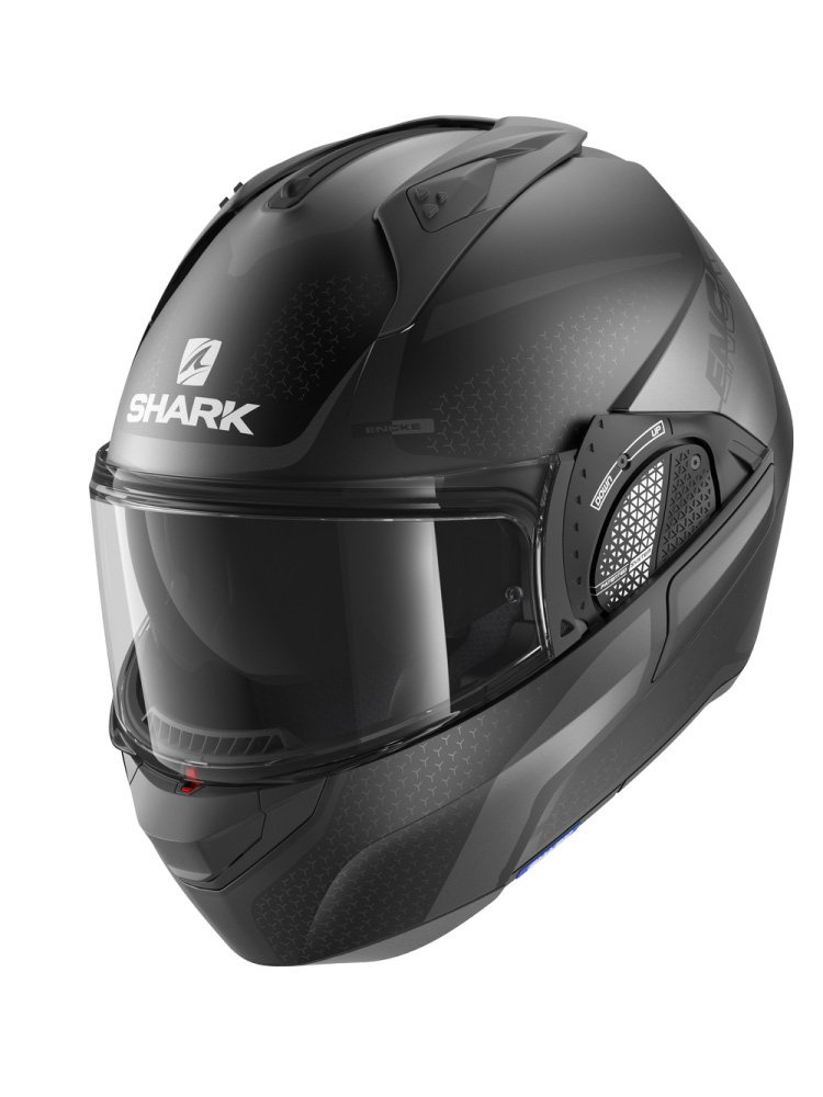 Kask szczękowy Shark EVO-GT Encke czarno szary matowy