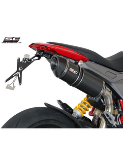 Tłumik SC-Project, Oval (Wersja wysoka) Titanium / Carbon (Slip On) - Ducati Hypermotard 821 [13-16]