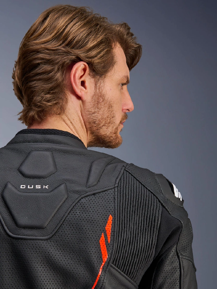 Kurtka motocyklowa skórzana Alpinestars Dusk Airflow czarno-czerwona