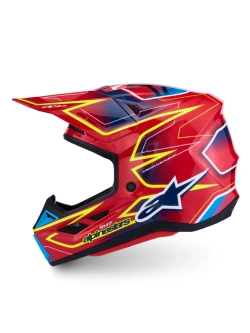 Kask enduro Alpinestars SM7 Cast czerwono-niebiesko-żółty