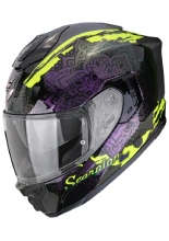 Kask integralny Scorpion EXO-1500 AIR Vortex czarno-żółto-fioletowy