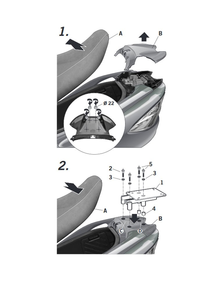 Stelaż pod kufer centralny Shad do Suzuki Burgman 400 K7 (06), Z (07), 400 (06-16), 400 ABS (10-16)