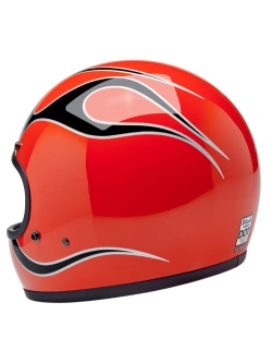 Kask integralny Biltwell Gringo Flames pomarańczowo-biało-czarny