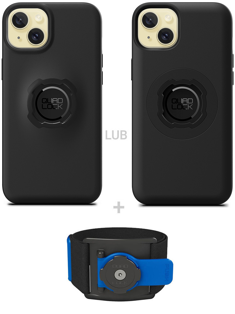 Zestaw do biegania: etui na telefon iPhone 15 Plus + opaska sportowa Quad Lock