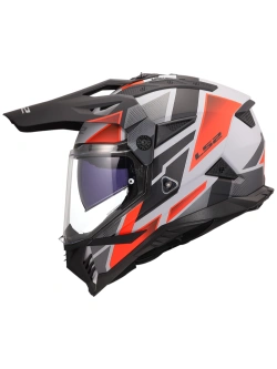 Kask adventure LS2 MX702 Pioneer II Block czarno-szaro-czerwony
