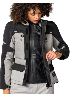 Kurtka motocyklowa damska tekstylna REV’IT! Outback 5 H2O szaro-czarna