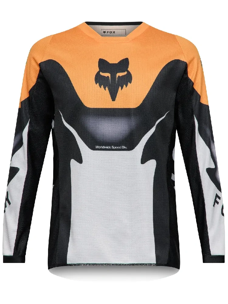 Bluza enduro dziecięca Fox 180 Noble czarno-biało-pomarańczowa