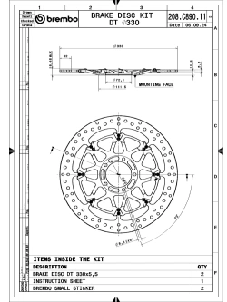 Tarcze Hamulcowe Brembo T-Drive Ducati (wybrane modele) [śr. 330 mm]