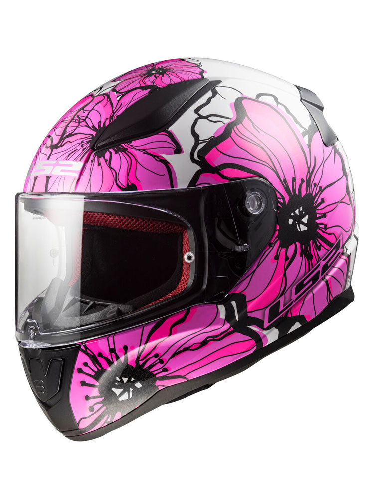 Kask integralny LS2 FF353 Rapid II Poppies różowo-biało-czarny
