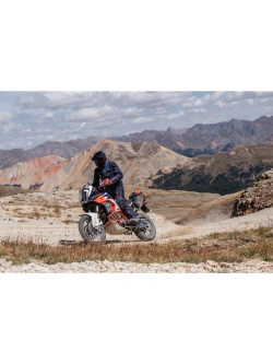 Spodnie motocyklowe tekstylne Klim Badlands Pro niebiesko-czerwone