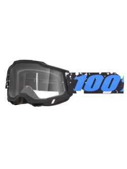Gogle motocyklowe 100% Accuri 2 z przezroczystą szybką, czarno-niebieskie