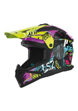 Kask enduro LS2 MX708 Fast II Gorilla fioletowo-żółty