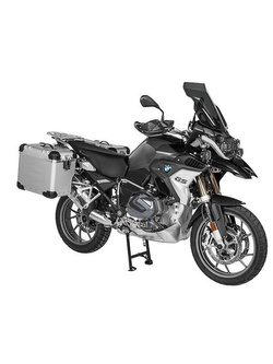 Zestaw: kufry boczne z anodowanego aluminium srebrne Zega Evo X + stelaże srebne Touratech BMW R1250GS/Adventure/ R1200GS (13-21)/ R1200GS Adventure (14-21) (2 x 45L)
