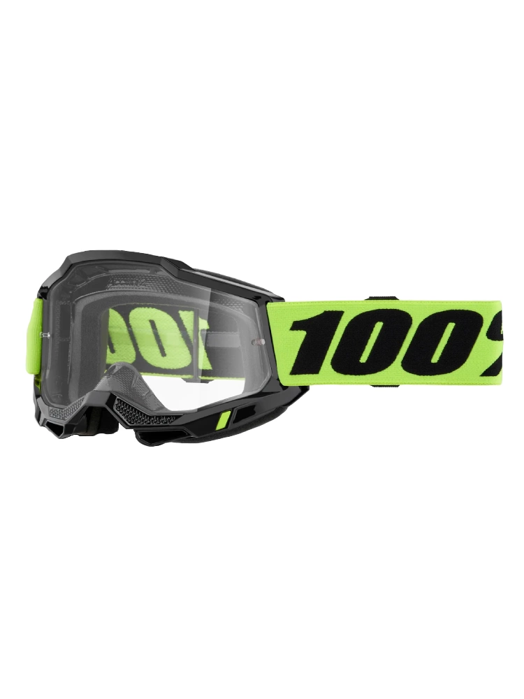 Gogle motocyklowe dziecięce 100% Accuri 2 z przezroczystą szybką czarno-żółte