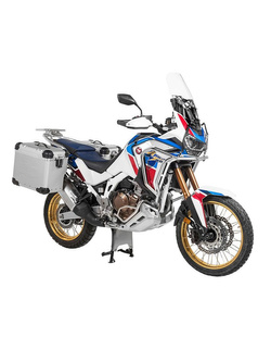 Zestaw: kufry boczne z anodowanego aluminium srebrne Zega Evo X + stelaże czarne Touratech Honda CRF1100L Africa Twin (22-)/ Adventure Sports (2 x 45L)