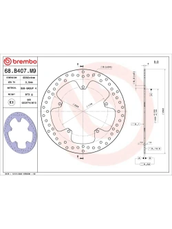 Tarcza Hamulcowa Brembo Serie Oro Fixed Prime Line Yamaha YZF-R125 (08-) [śr. 292 mm]