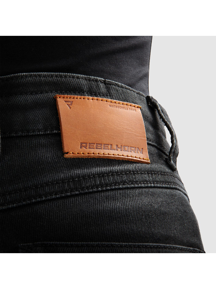 Jeansy motocyklowe damskie Rebelhorn Bronco czarne
