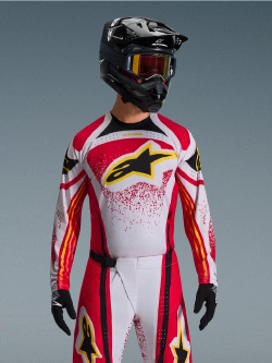 Bluza cross Alpinestars MX Techstar Nomur czerwono-szaro-czarna