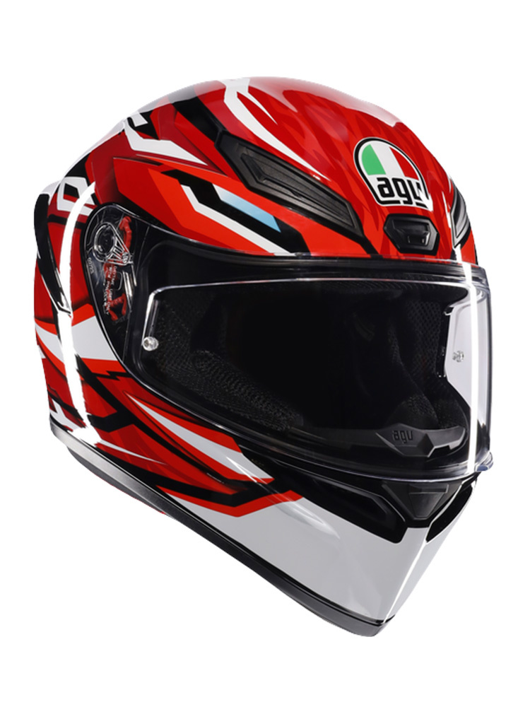 Kask integralny AGV K1 S Lion czarno-czerwono-biały