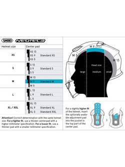 Wkładka centralna Shoei M9 typ Q do kasku Neotec 3, GT-Air 3, J-Cruise 3