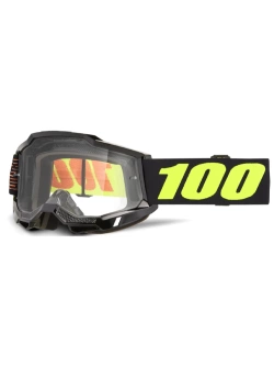 Gogle motocyklowe 100% Accuri 2 z przezroczystą szybką, czarne-fluo