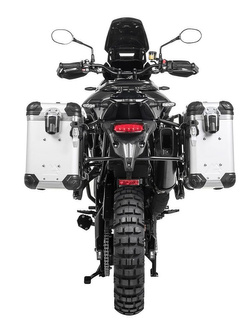 Zestaw: kufry boczne z anodowanego aluminium srebrne "And-S" Zega Evo + stelaże czarne Touratech Triumph Tiger 900 Rally / Pro / GT / GT Pro (20-) (31+38L)