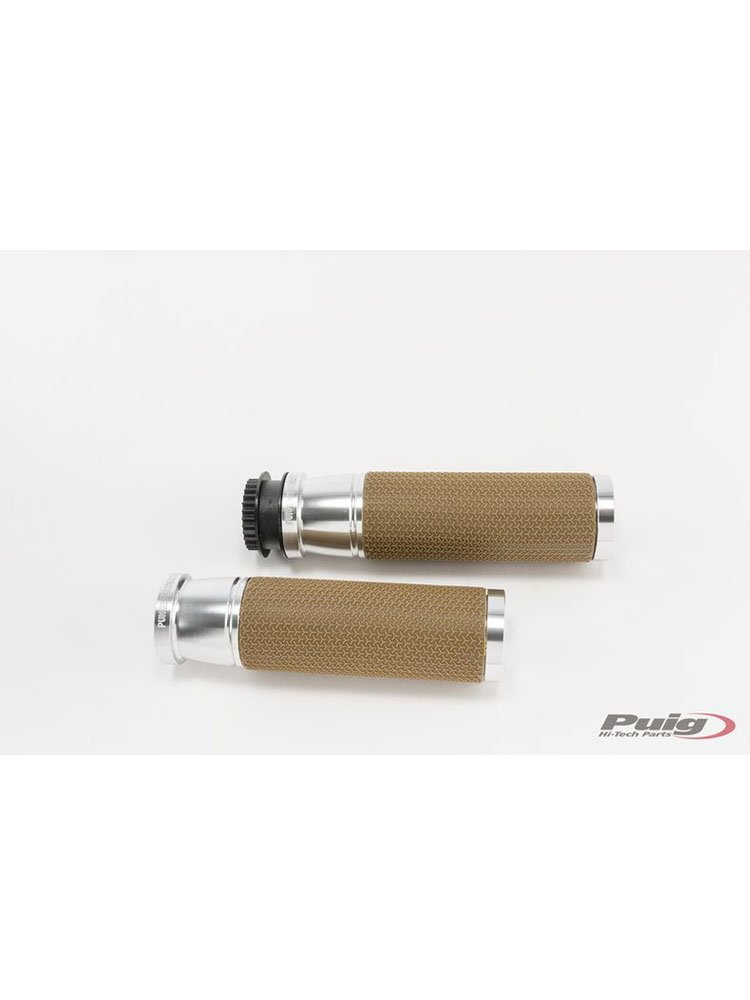 Manetki PUIG Hi-Tech Vintage do kierownic 22 mm (srebrne)