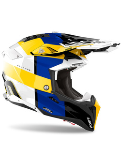 Kask enduro Airoh Aviator 3 Monarch niebiesko-żółty