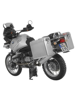 Zestaw: kufry boczne srebrne Zega Mundo + stelaże srebrne Touratech BMW R1150GS/ R1100GS/ R850GS (31+38L)