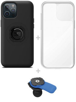 Zestaw: etui MAG na telefon iPhone 12 Pro Max (magnetyczne) + wodoodporny pokrowiec MAG + uchwyt kulowy Quad Lock