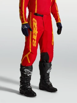 Spodnie cross Alpinestars MX Fluid Apex V2 czerwono-złote