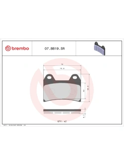 Klocki hamulcowe Brembo SR Aprilia/ Benelli/ Cagiva/ CF Moto/ Ducati/ Husqvarna/ Yamaha (wybrane modele) [na przód, kpl. na 1 tarczę]