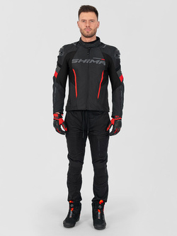 Kurtka motocyklowa tekstylna Shima Solid 2.0 czarno-czerwona