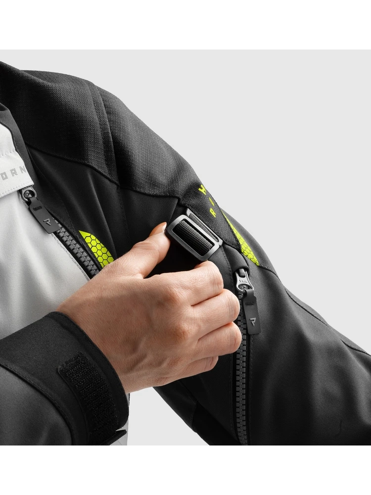 Kurtka motocyklowa damska tekstylna Rebelhorn Hardy 3.0 czarno-szaro-żółta