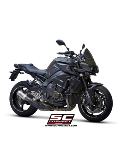 Tłumik SC-Project CR-T Titanium / Carbon, z siatką na wylocie (Slip on) - Yamaha MT-10 [16-20]