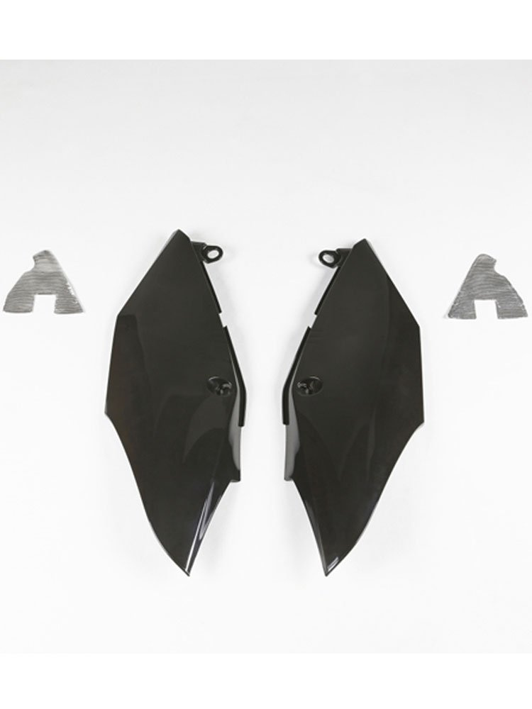 Osłony boczne tylne UFO do Hondy CRF 250R (18-21), CRF 250RX (19-21), CRF 450R / CRF 450RX (17-20) czarne