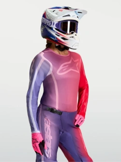 Bluza cross damska Alpinestars MX Stella Fluid Kepler fioletowo-czerwona