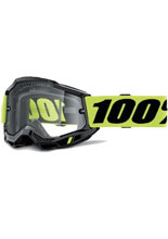 Gogle motocyklowe 100% Accuri 2 z podwójną szybką przezroczystą, czarno-żółte