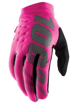 Rękawice cross damskie 100% Brisker różowo-czarne