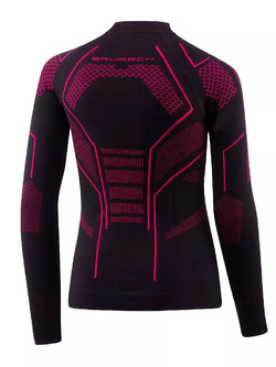Bluza termoaktywna dziecięca Brubeck Thermo Junior czarno-różowa