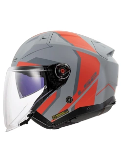 Kask otwarty LS2 OF603 Infinity II Focus szaro-czerwony