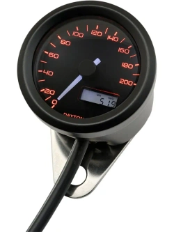 Prędkościomierz Daytona Velona48 czarny, 3 kolory LED [200 km/h]