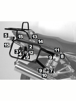 Komplet stelaży bocznych oraz stelaż centralny Hepco&Becker Yamaha XJR 1300 [04-06] z systemem Lock-it