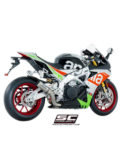 Tłumik CR-T High Position Titanium z siatką na rurze wylotowej SC-Project do Aprilia RSV4 RF/RR 2017