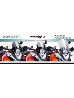 Szyba sportowa PUIG do KTM 1050/1090/1190 Adventure/R / 1290 Super Adventure/T czarna