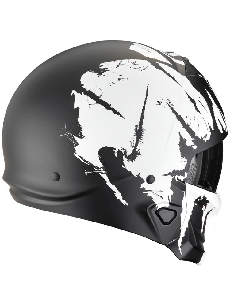 Kask modułowy Scorpion Exo-Combat II Marauder czarno-biały matowy