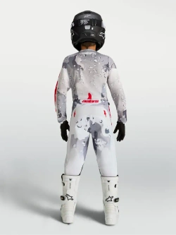 Spodnie cross dziecięce Alpinestars MX Fluid Lone biało-szaro-czerwone