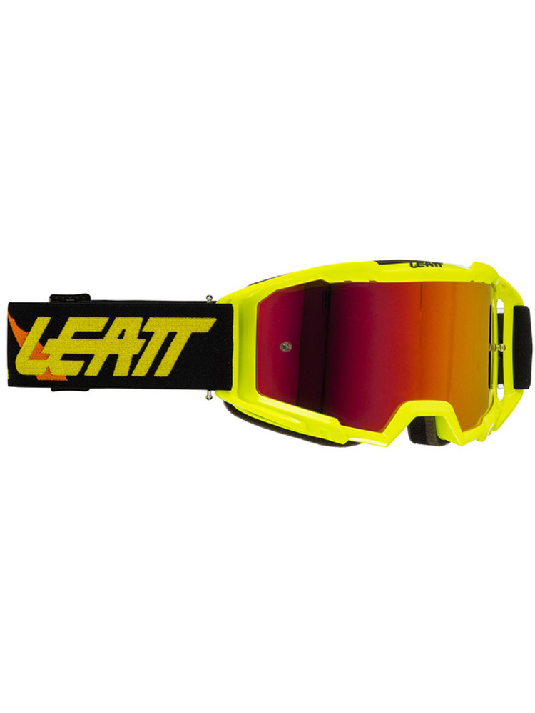 Gogle motocyklowe z lustrzaną czerwoną szybą Leatt Vizion 3.5 Iriz czarno-żółte