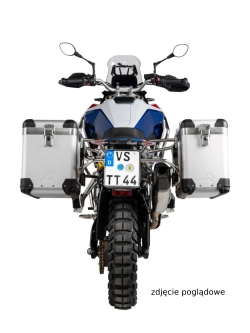 Zestaw: kufry boczne srebrne "And-S" Zega Pro + stelaże czarne Touratech BMW F 900 GS (24-) [poj.: 38+45l]